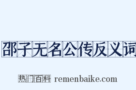 邵子无名公传反义词是什么意思的图片